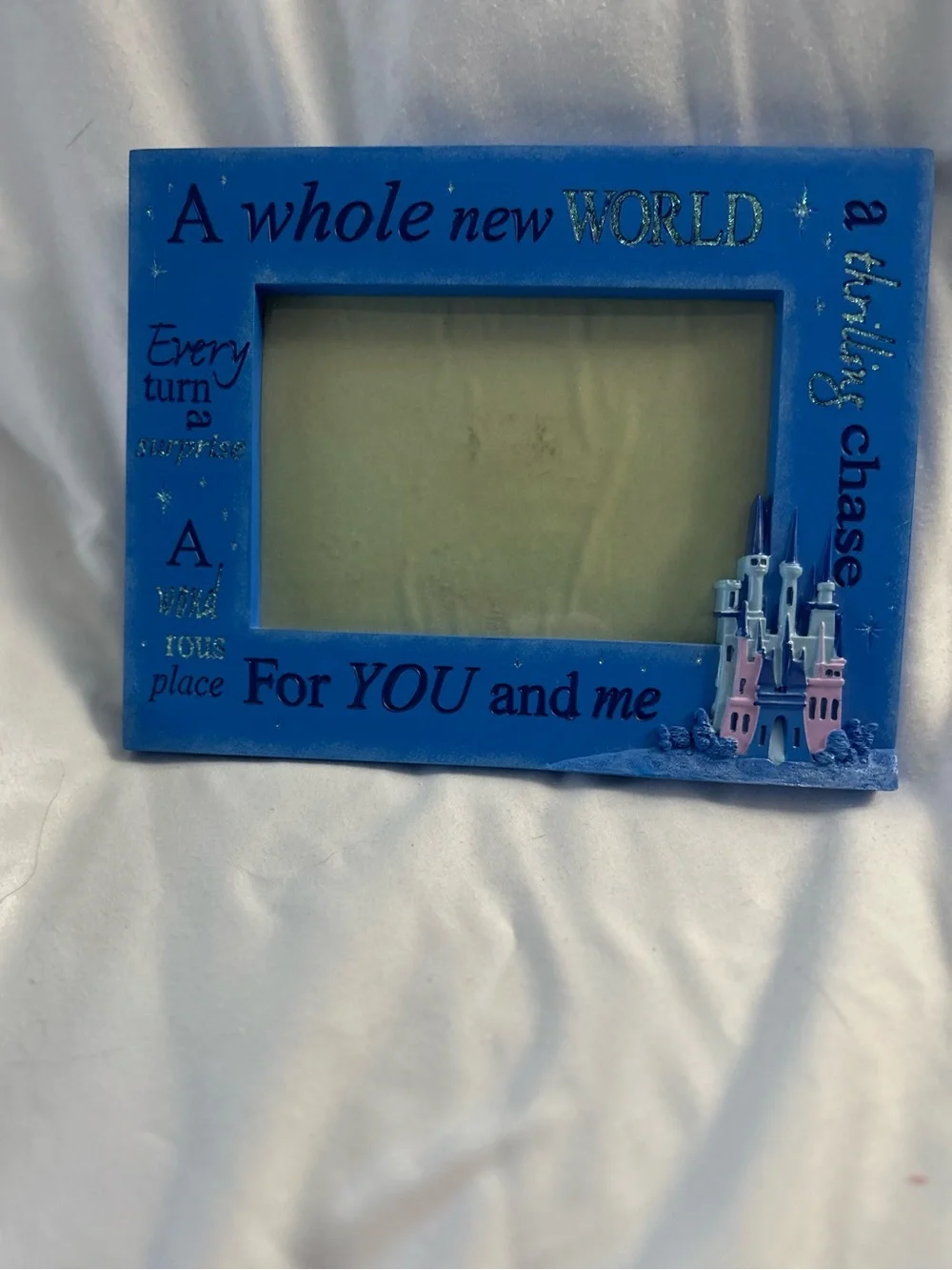 Disney Parks Blue 'A Whole New World' Castle Picture Frame